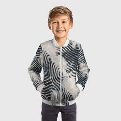 Бомбер детский Текстура гранж - абстрактные линии, цвет: 3D-белый — фото 2