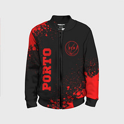 Бомбер детский Porto - red gradient вертикально, цвет: 3D-черный