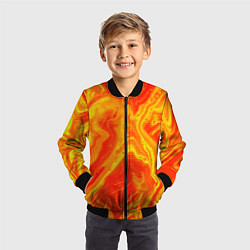 Бомбер детский Огненный жёлто-красный, цвет: 3D-черный — фото 2