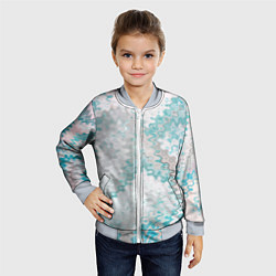 Бомбер детский Серо-бирюзовый абстрактный, цвет: 3D-серый — фото 2