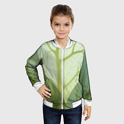 Бомбер детский Макро съемка листа, цвет: 3D-белый — фото 2