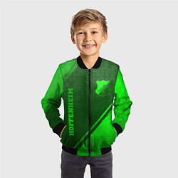 Бомбер детский Hoffenheim - green gradient вертикально, цвет: 3D-черный — фото 2