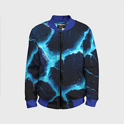 Детский бомбер Голубая потертая текстура с разломом