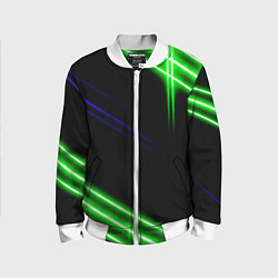 Бомбер детский Green pink purple line, цвет: 3D-белый