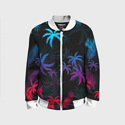 Бомбер детский Тропики градиент, цвет: 3D-белый
