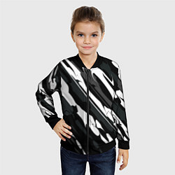 Бомбер детский Разводы белым на черном, цвет: 3D-черный — фото 2