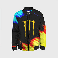 Бомбер детский Monster energy огненные краски, цвет: 3D-черный