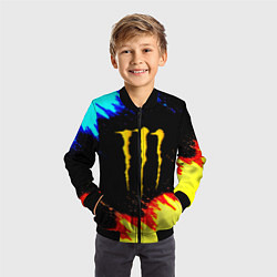 Бомбер детский Monster energy огненные краски, цвет: 3D-черный — фото 2