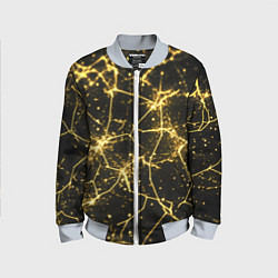 Детский бомбер Золотистые пути на черном