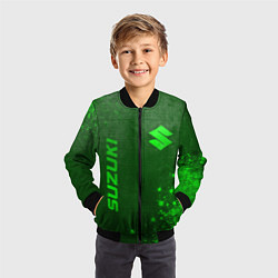 Бомбер детский Suzuki - green gradient вертикально, цвет: 3D-черный — фото 2