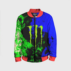 Бомбер детский Monster energy кислотный огонь, цвет: 3D-красный