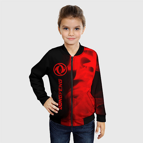 Детский бомбер Dongfeng - red gradient по-вертикали / 3D-Черный – фото 4