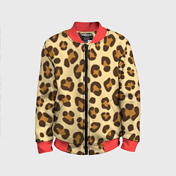 Бомбер детский Паттерн с пятнами леопарда, цвет: 3D-красный