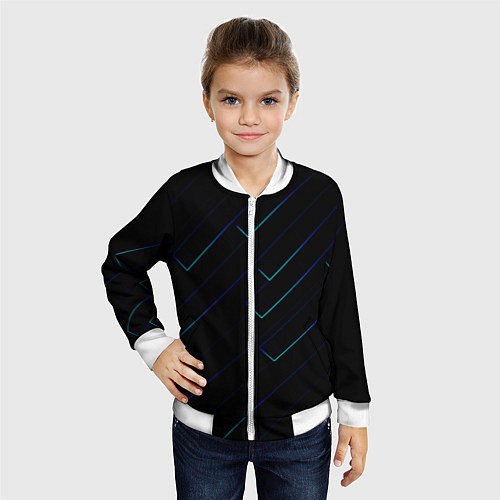 Детский бомбер Color blue black / 3D-Белый – фото 4