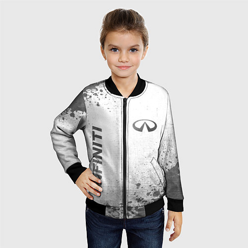 Детский бомбер Infiniti - white gradient вертикально / 3D-Черный – фото 4