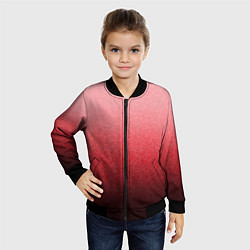 Бомбер детский Мягкий градиент красно-розовый текстура крошка, цвет: 3D-черный — фото 2