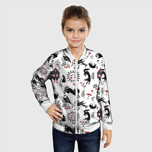 Детский бомбер Русские сказки / 3D-Белый – фото 4