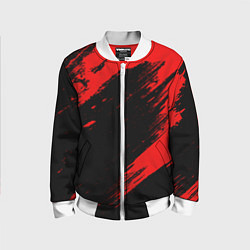 Детский бомбер Color red black line