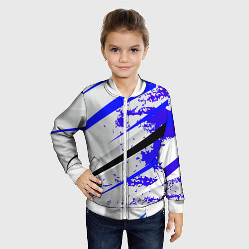 Детский бомбер Color white blue / 3D-Белый – фото 4