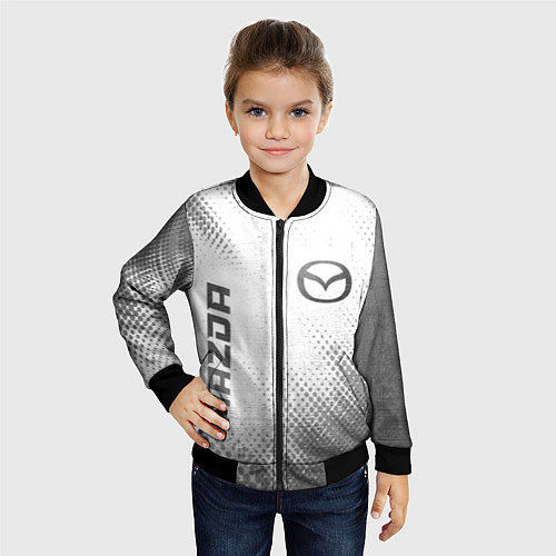 Детский бомбер Mazda - white gradient вертикально / 3D-Черный – фото 4