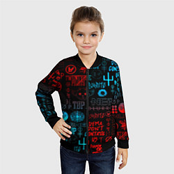 Бомбер детский Twenty one pilots rock pattern, цвет: 3D-черный — фото 2