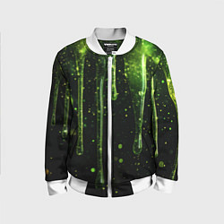 Бомбер детский Зеленая объемная слизь, цвет: 3D-белый