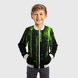 Бомбер детский Зеленая объемная слизь, цвет: 3D-белый — фото 2