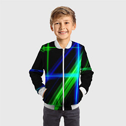 Бомбер детский Color blue black green, цвет: 3D-белый — фото 2
