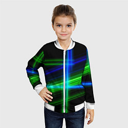 Бомбер детский Color blue black green, цвет: 3D-белый — фото 2