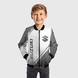 Бомбер детский Suzuki - white gradient вертикально, цвет: 3D-черный — фото 2