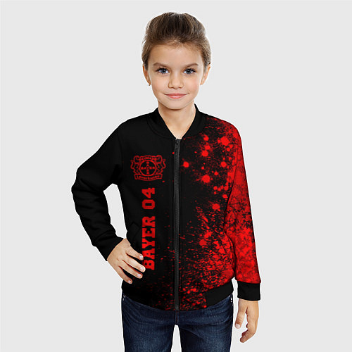 Детский бомбер Bayer 04 - red gradient по-вертикали / 3D-Черный – фото 4