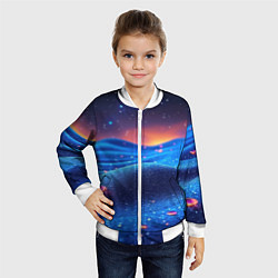 Бомбер детский Синяя дюна - текстура, цвет: 3D-белый — фото 2
