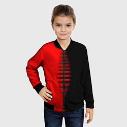 Бомбер детский Чёрно-красный пополам с переходом, цвет: 3D-черный — фото 2