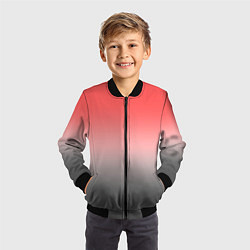Бомбер детский Бледный красно-серый градиент, цвет: 3D-черный — фото 2