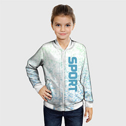 Бомбер детский Sport бело-голубой, цвет: 3D-белый — фото 2