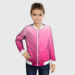 Бомбер детский Розовый градиент с узором, цвет: 3D-белый — фото 2