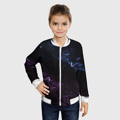 Детский бомбер Color black blue pink / 3D-Белый – фото 4