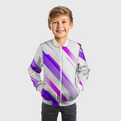 Бомбер детский Color white pink, цвет: 3D-белый — фото 2