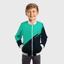 Бомбер детский Color black light blue, цвет: 3D-белый — фото 2