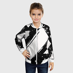 Бомбер детский Color black white, цвет: 3D-белый — фото 2