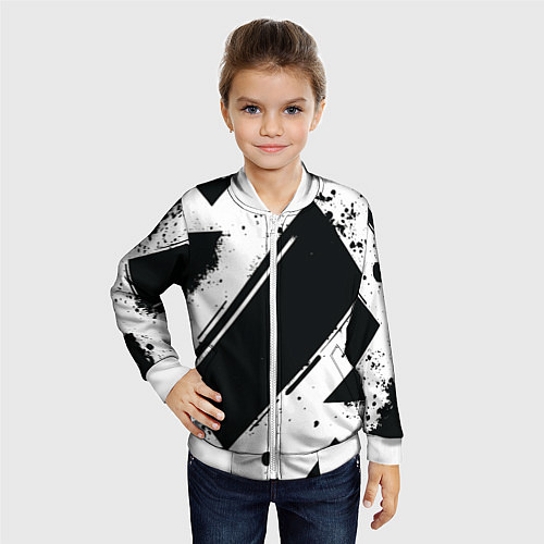 Детский бомбер Color black white / 3D-Белый – фото 4