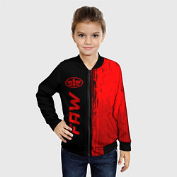 Бомбер детский FAW - red gradient по-вертикали, цвет: 3D-черный — фото 2
