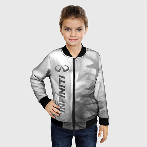 Детский бомбер Infiniti - white gradient по-вертикали / 3D-Черный – фото 4