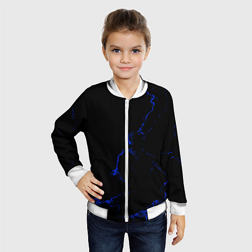 Детский бомбер Color black blue / 3D-Белый – фото 4
