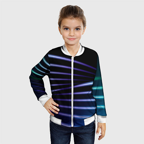 Детский бомбер Color black blue / 3D-Белый – фото 4