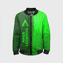 Бомбер детский Apex Legends - green gradient по-вертикали, цвет: 3D-черный