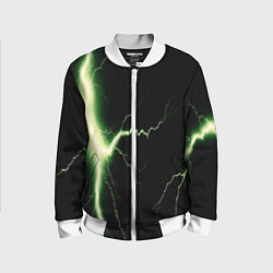 Бомбер детский Lightning yellow текстура, цвет: 3D-белый