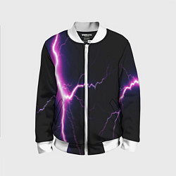 Бомбер детский Lightning purple, цвет: 3D-белый