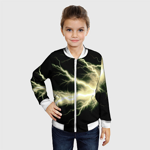 Детский бомбер Lightning yellow / 3D-Белый – фото 4