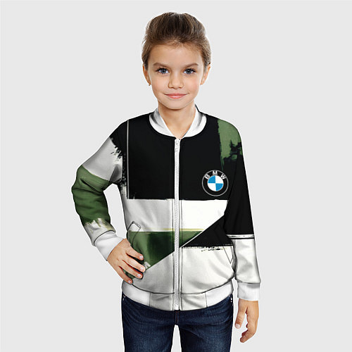 Детский бомбер BMW логотип / 3D-Белый – фото 4